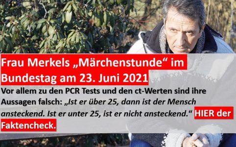 Merkel Fragestunde im Bundestag zu PCR Tests