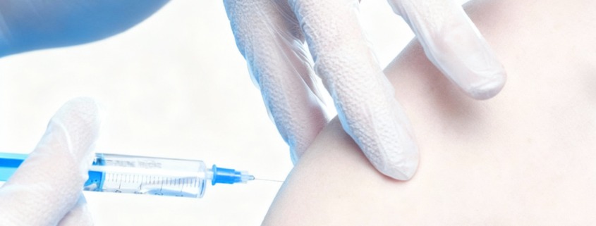 Spritze / Injektion in den den Oberarm