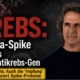 Porträt von René Gräber mit Headline zu Krebs, Corona Spike, p53 und Hinweis: Auch die Impfung produziert Spike.